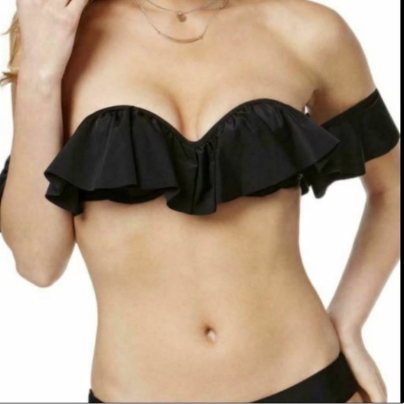 Raisins Other - Women's Black Off-Shoulder Ruffle Bathing Suit Top.
NWT. Size XL.